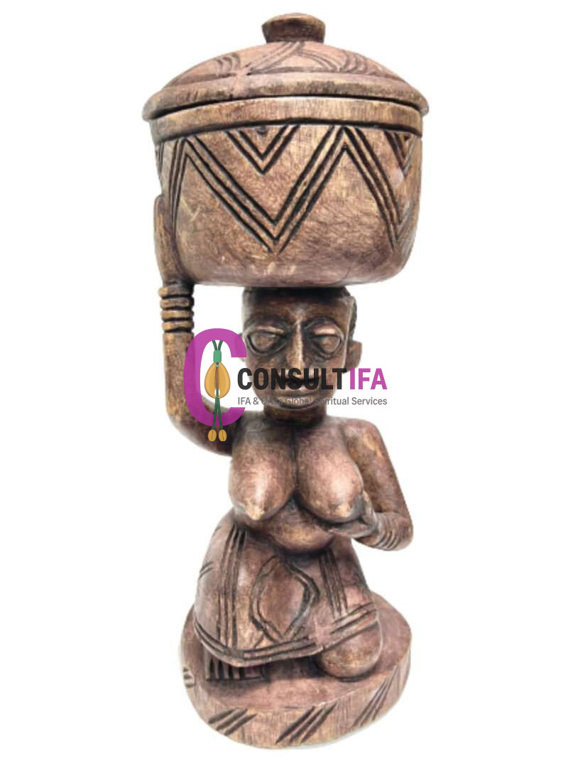 Ajere Ifa for Sale – 17" Tall Divination Bowl with 8" Diameter