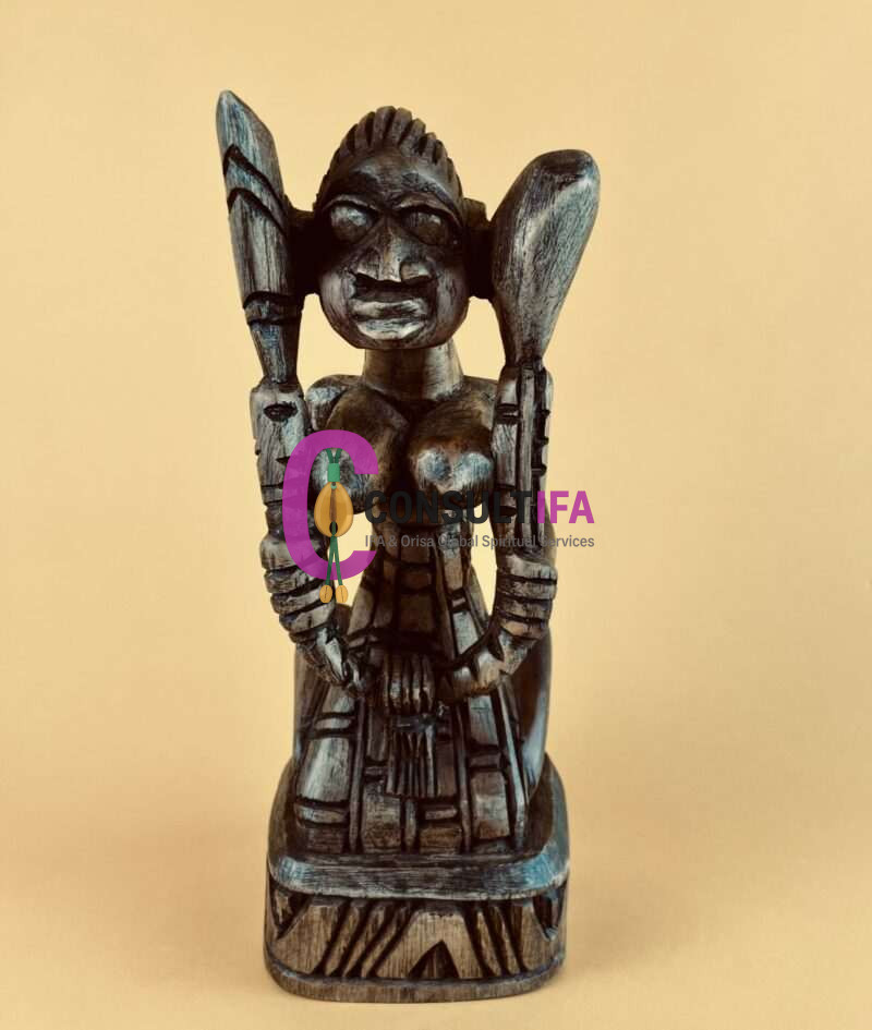 Orisha Oya Statue – Handmade Yoruba Goddess of Wind, Storm & Fertility Sculpture - Image 2