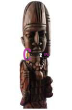 Hand-Carved Orunmila Statue – Authentic Oyo Ifá Orisa Sculpture (Malaina Wood)